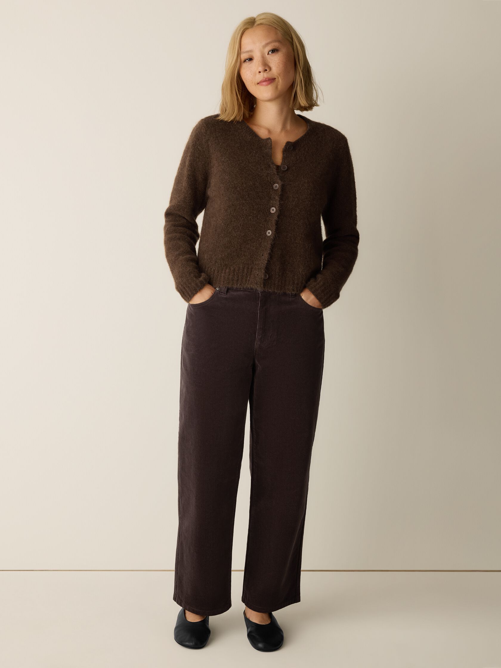 Organic Cotton Stretch Corduroy Straight Pant