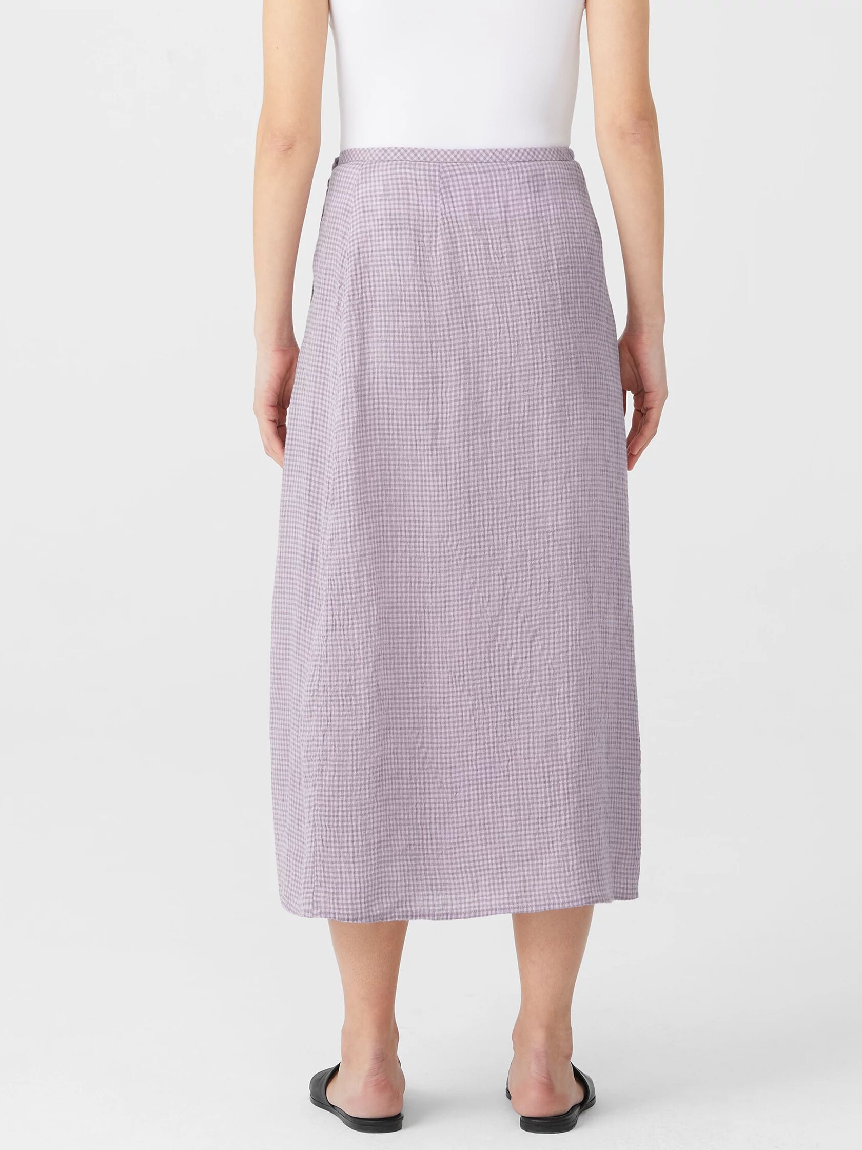 Puckered Organic Linen Wrap Skirt