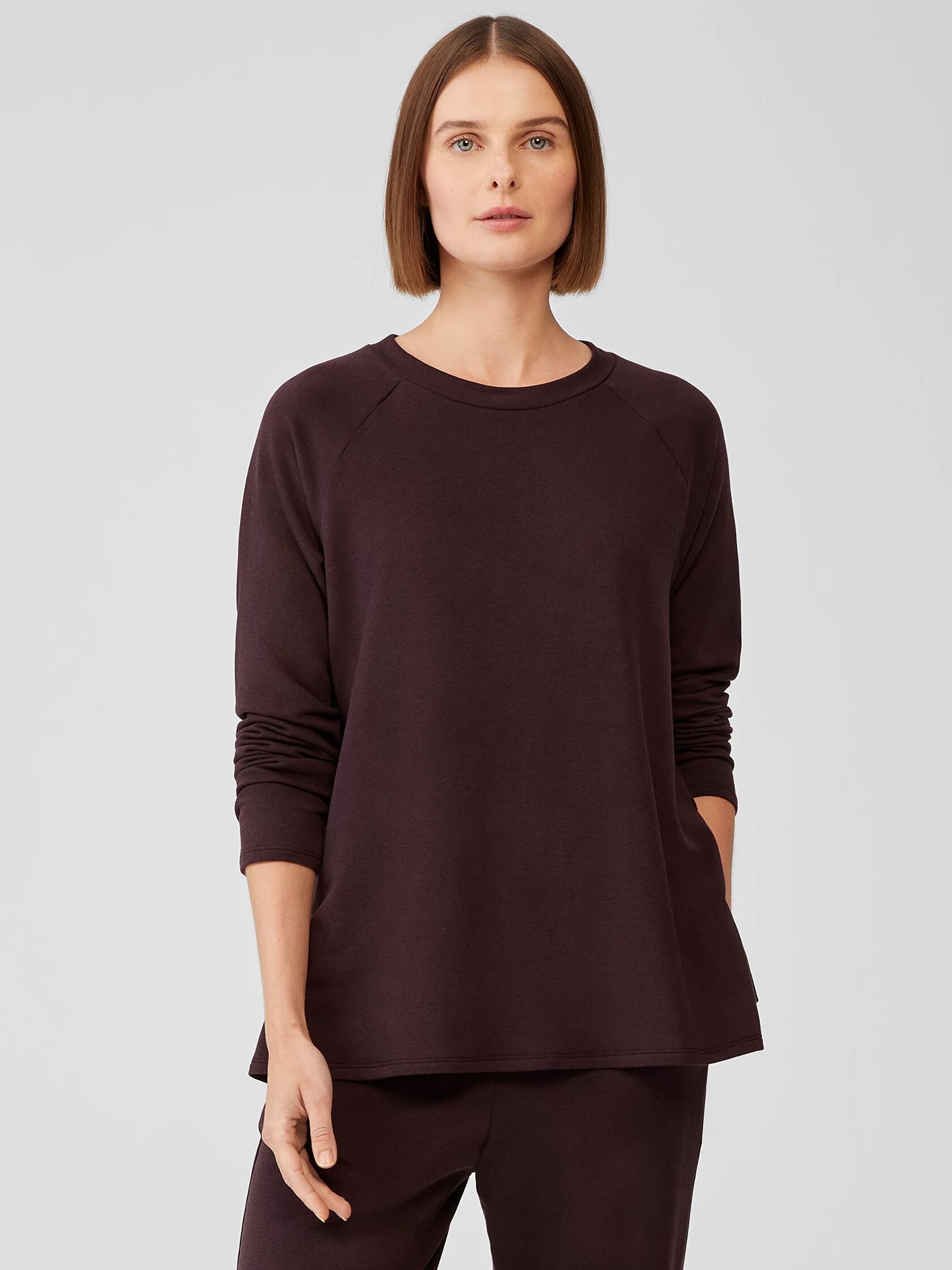 Cozy Brushed Terry Raglan-Sleeve Top