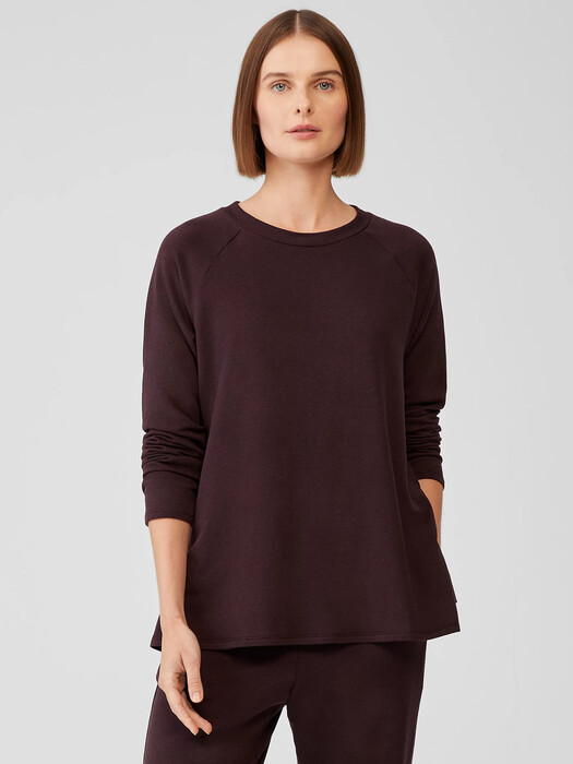 Cozy Brushed Terry Raglan-Sleeve Top