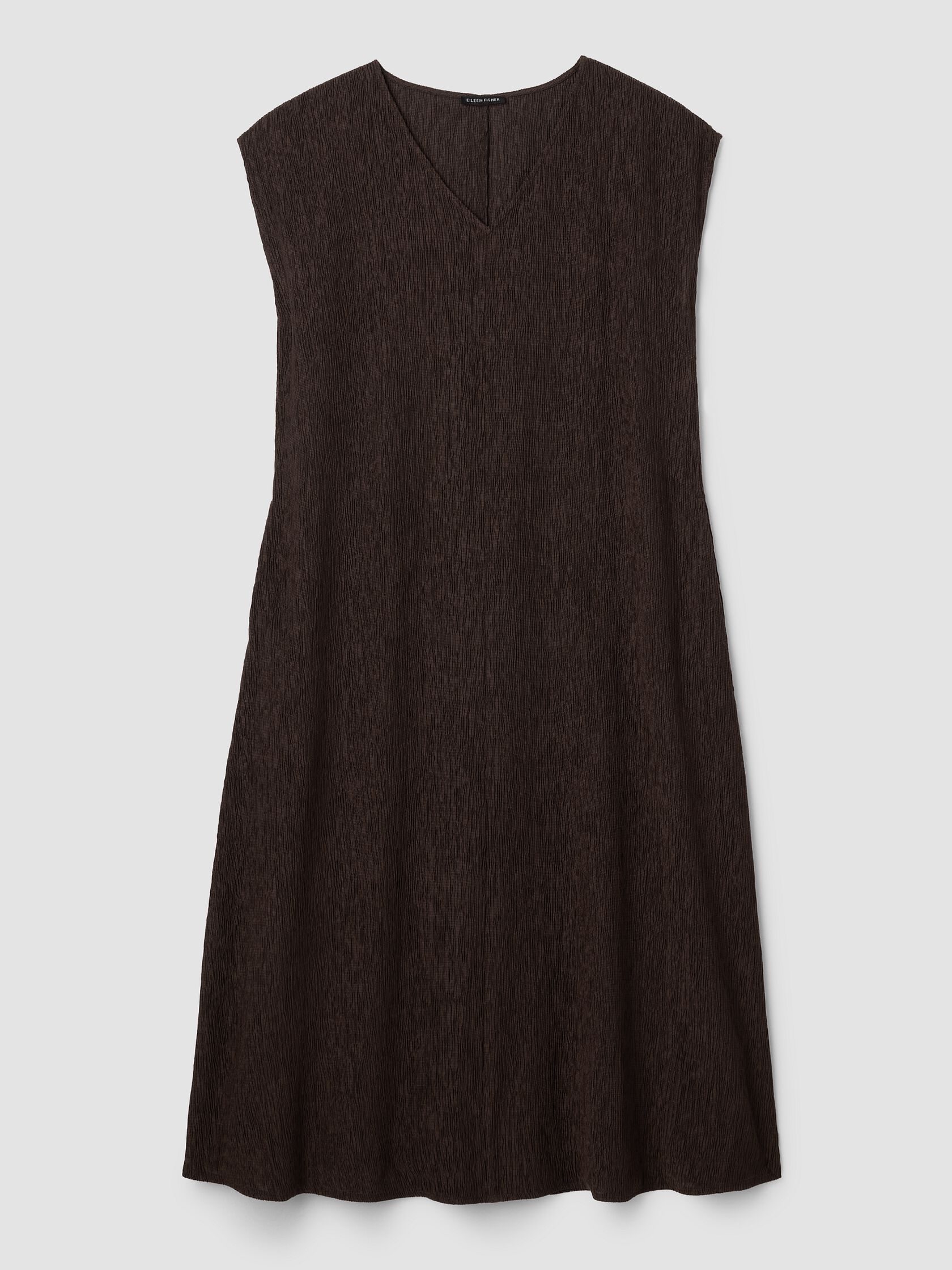 Woven Pliss&eacute; V-Neck Dress