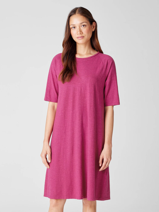 Hemp Organic Cotton Twist Crew Neck Dress | EILEEN FISHER Hemp Organic Cotton Twist Crew Neck Dress | EILEEN FISHER