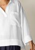 Organic Handkerchief Linen Split Neck Shirt