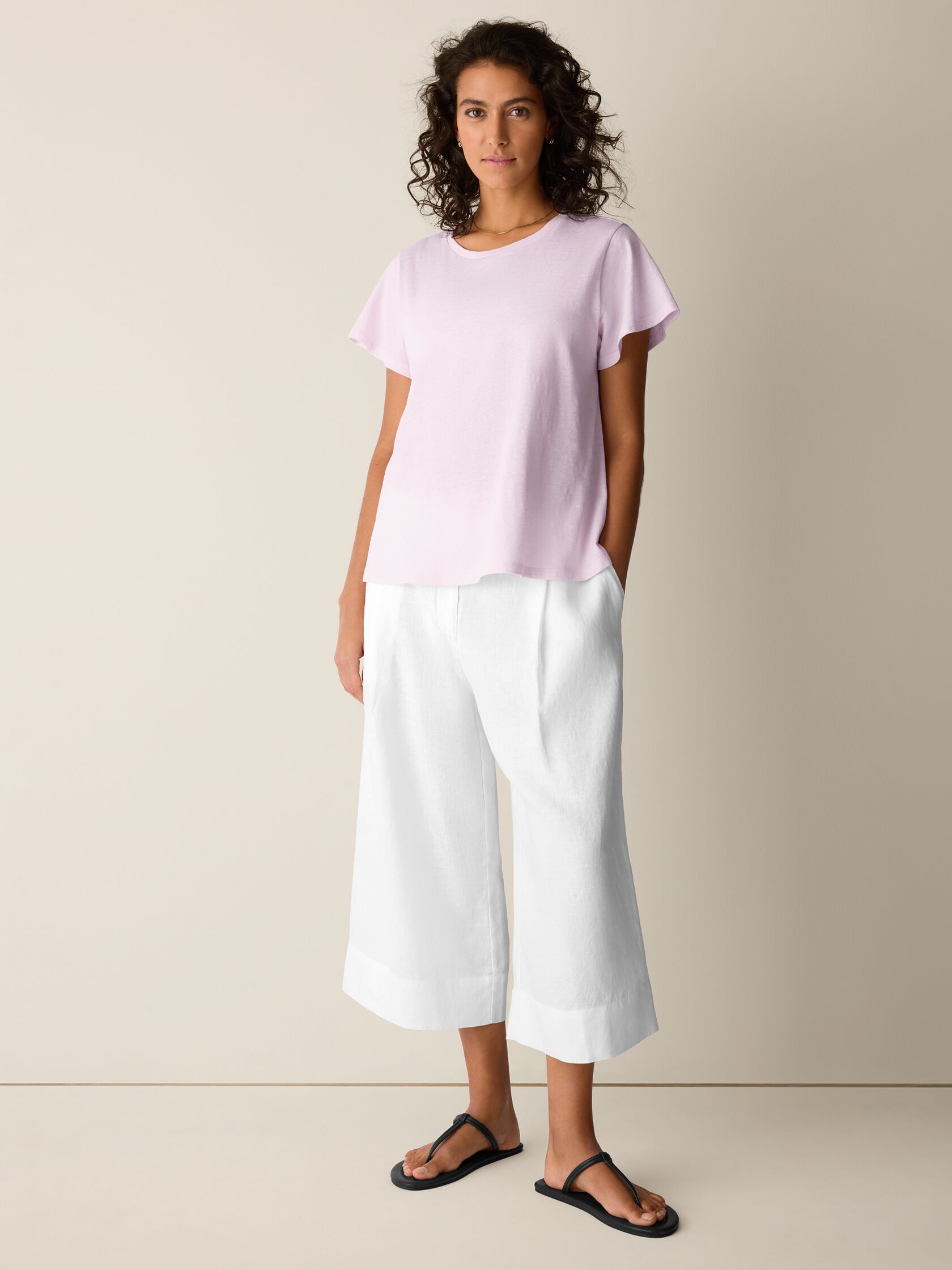 Organic Cotton Slubby Jersey Crew Neck Tee