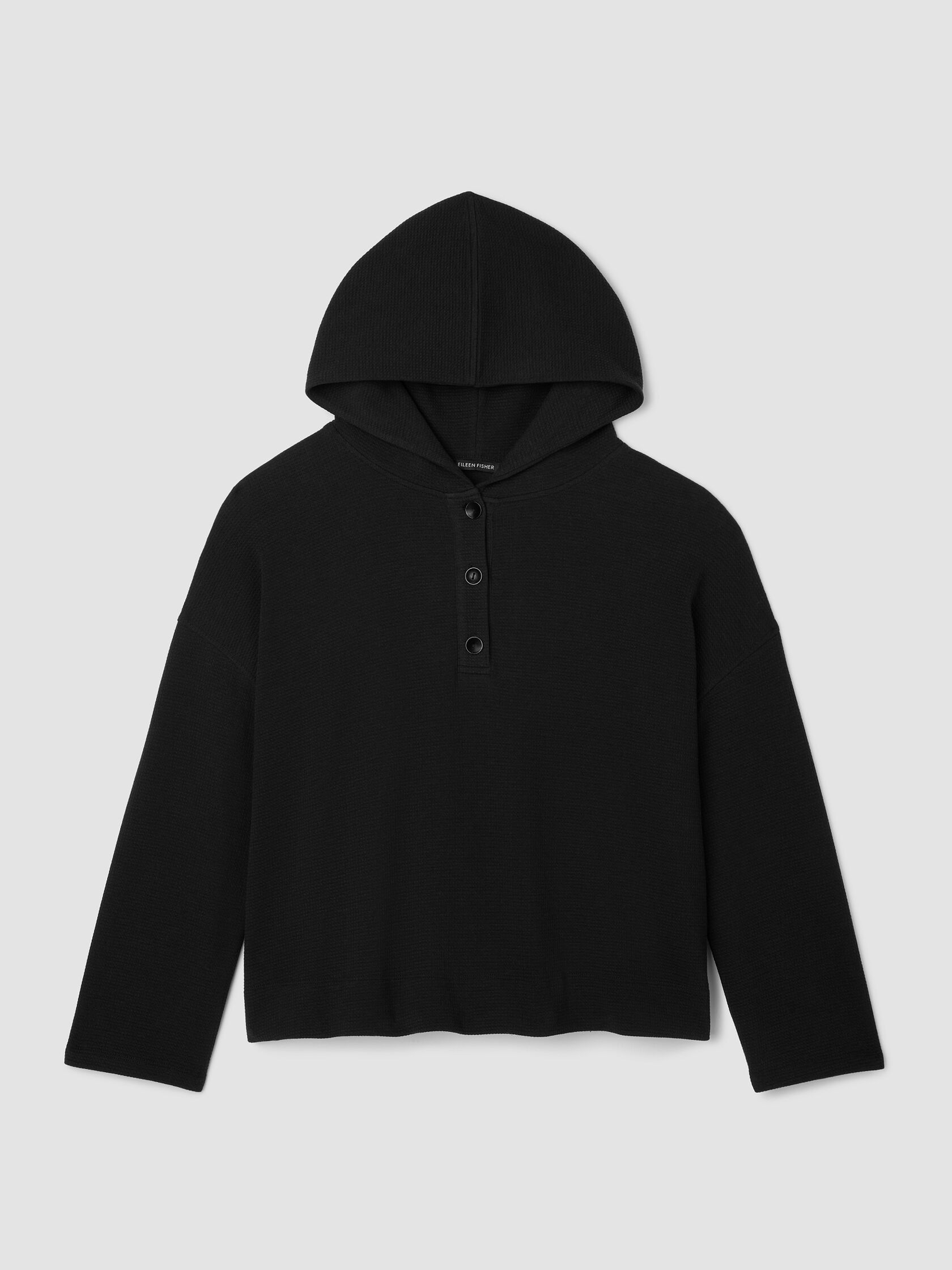 Waffle Cotton Blend Doubleknit Hooded Top