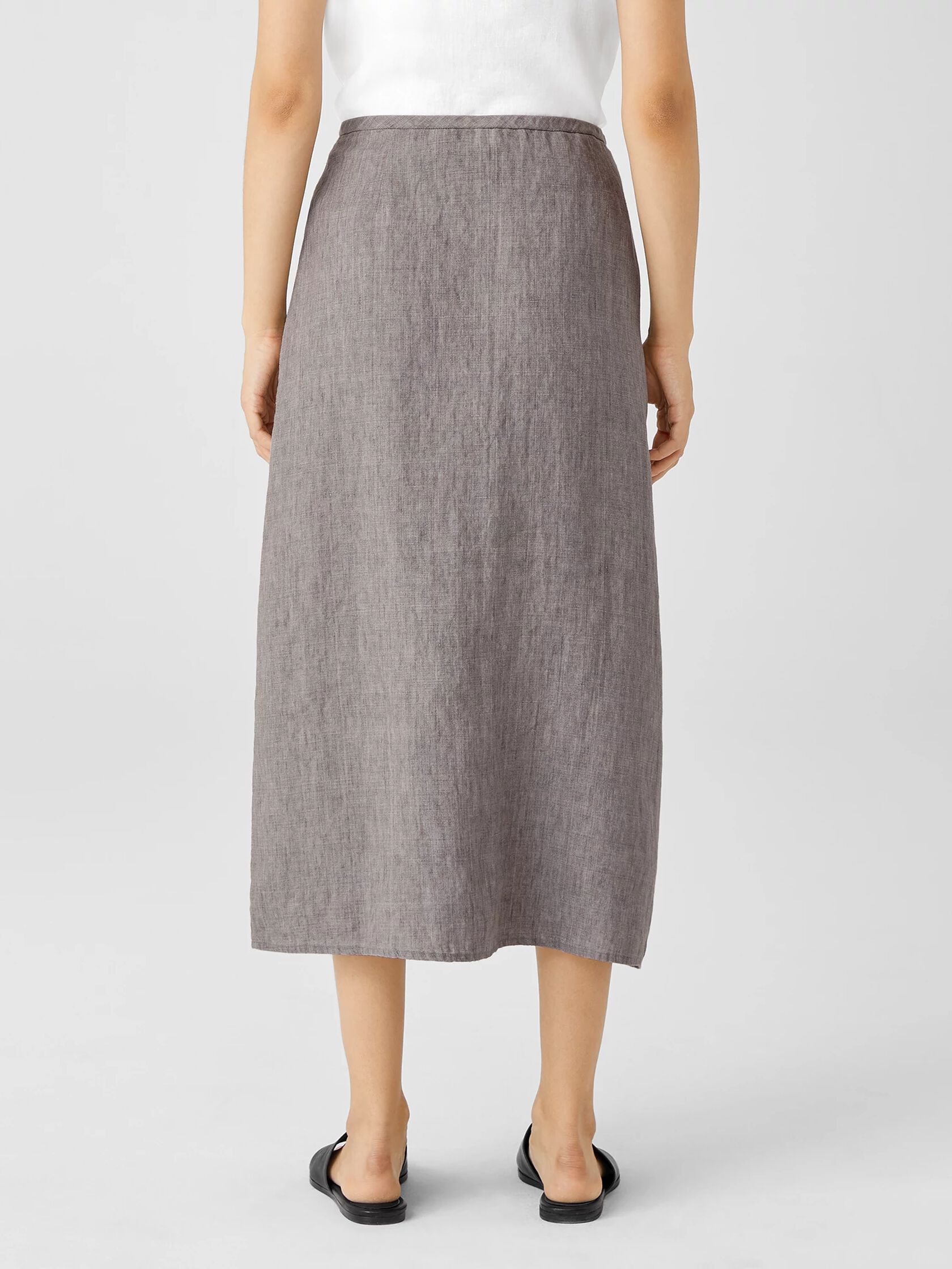 Washed Organic Linen Delave Wrap Skirt