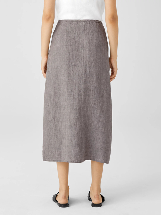 Washed Organic Linen Delave Wrap Skirt | EILEEN FISHER