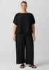 Woven Plissé Dolman Sleeve Top
