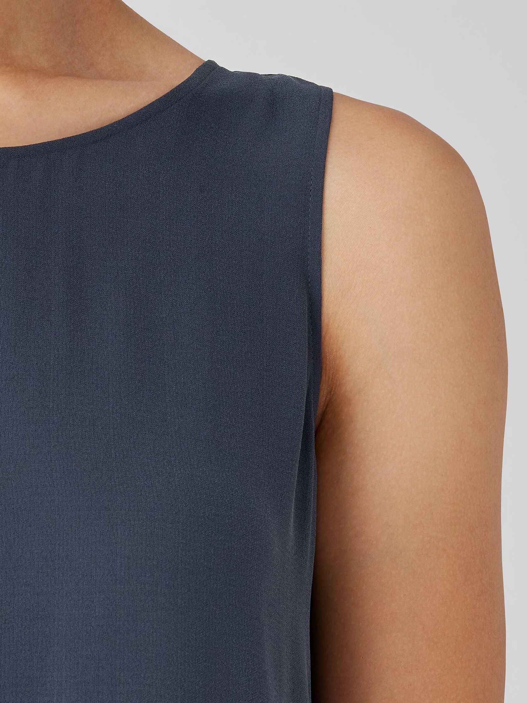 Silk Georgette Crepe Ballet Neck Tank