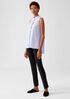 Organic Cotton Lawn Mandarin Collar Long Shirt