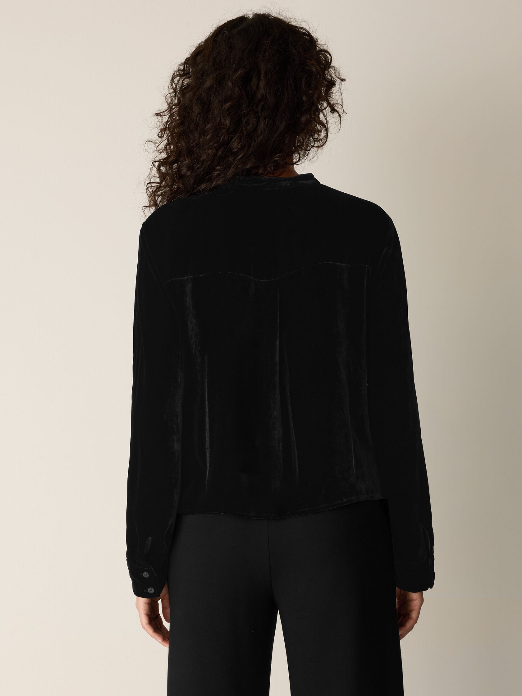 Velvet Band Collar Shirt