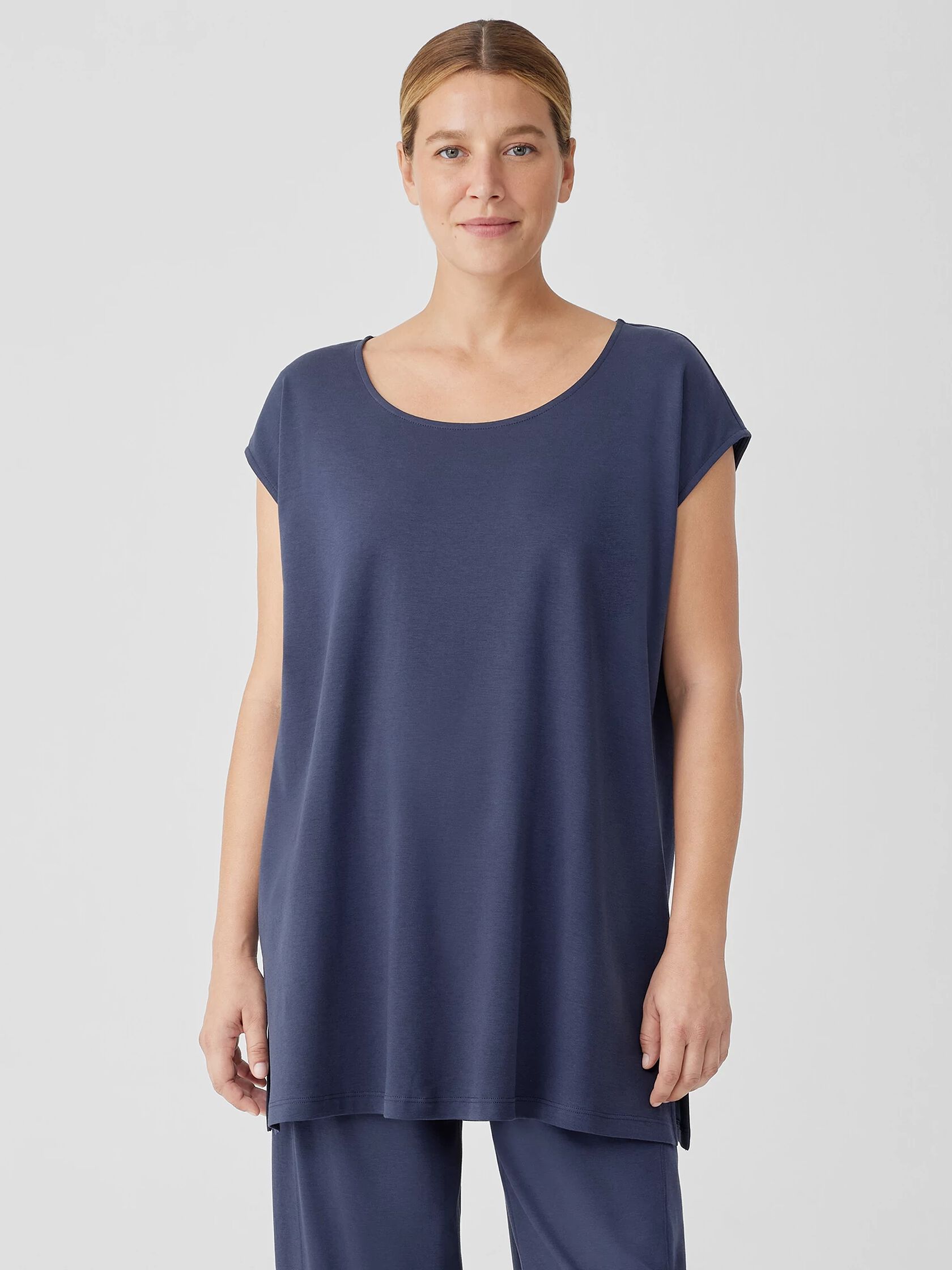 Organic Cotton Interlock Scoop Neck Sleep Tee