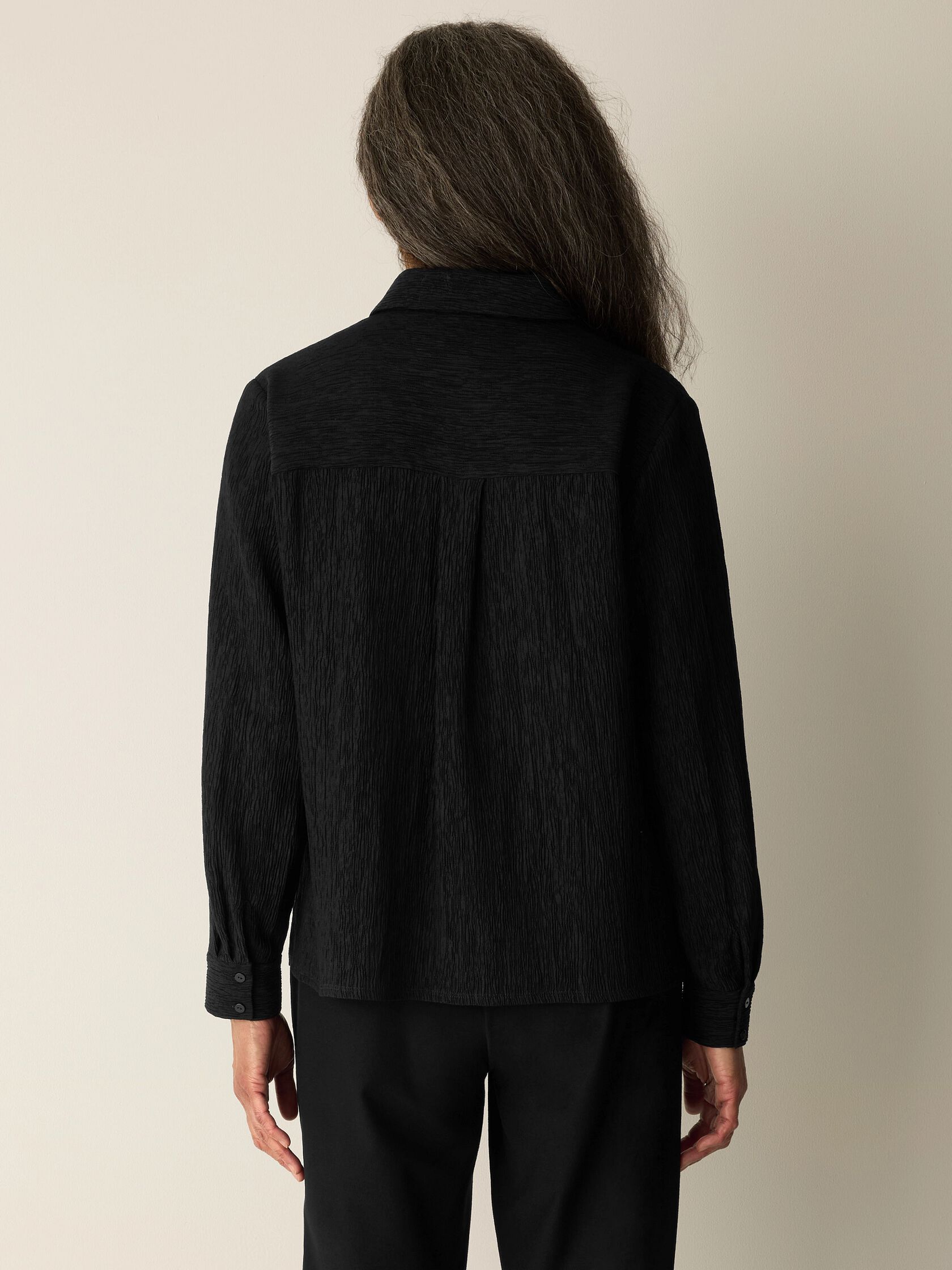 Woven Pliss&eacute; Classic Collar Shirt