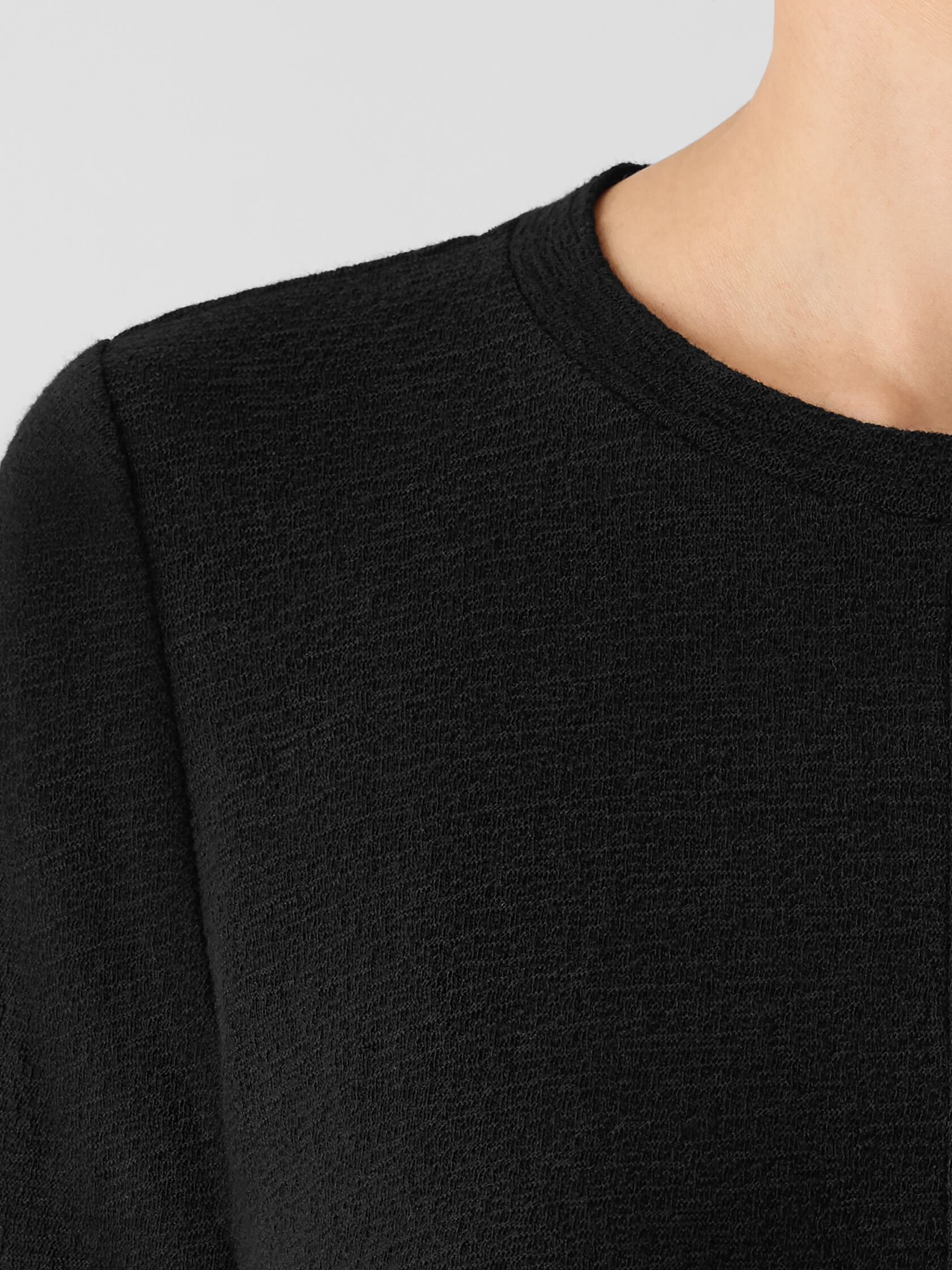 Organic Cotton Jacquard Crew Neck Top