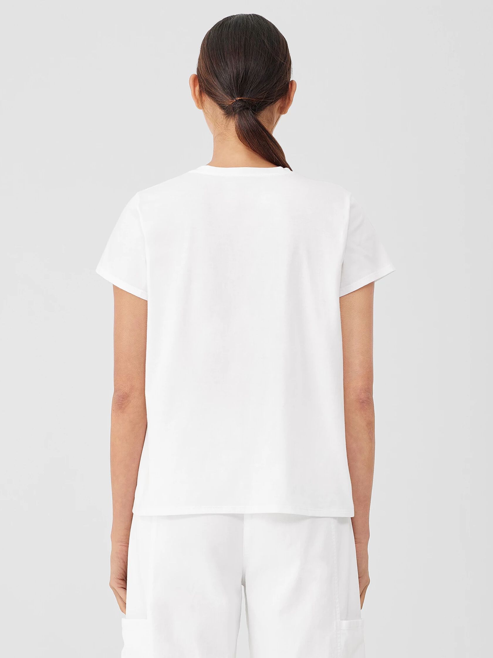 Organic Pima Cotton Jersey V-Neck Tee