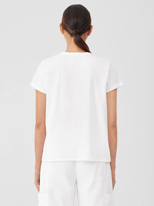 Organic Pima Cotton Jersey V-Neck Tee