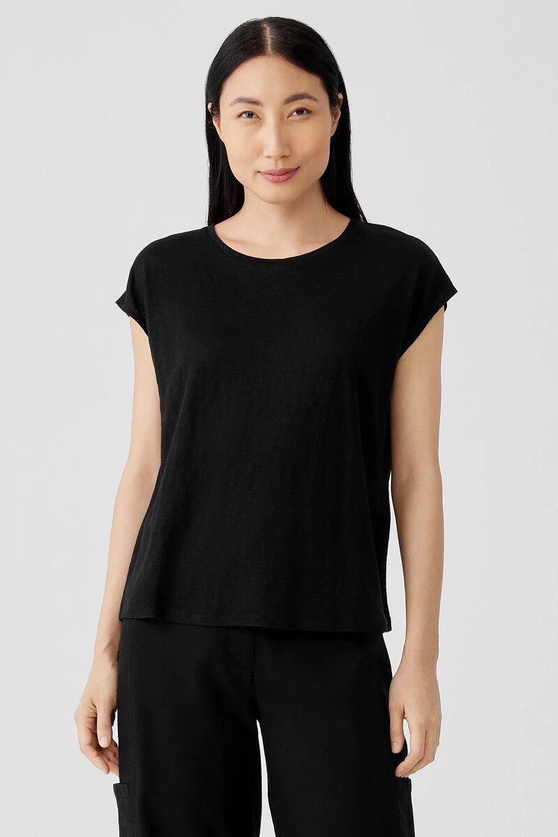 Organic Linen Jersey Shirred-Back Top Organic Linen Jersey Shirred-Back Top