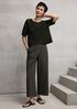 Organic Cotton Pucker Wide-Leg Pant