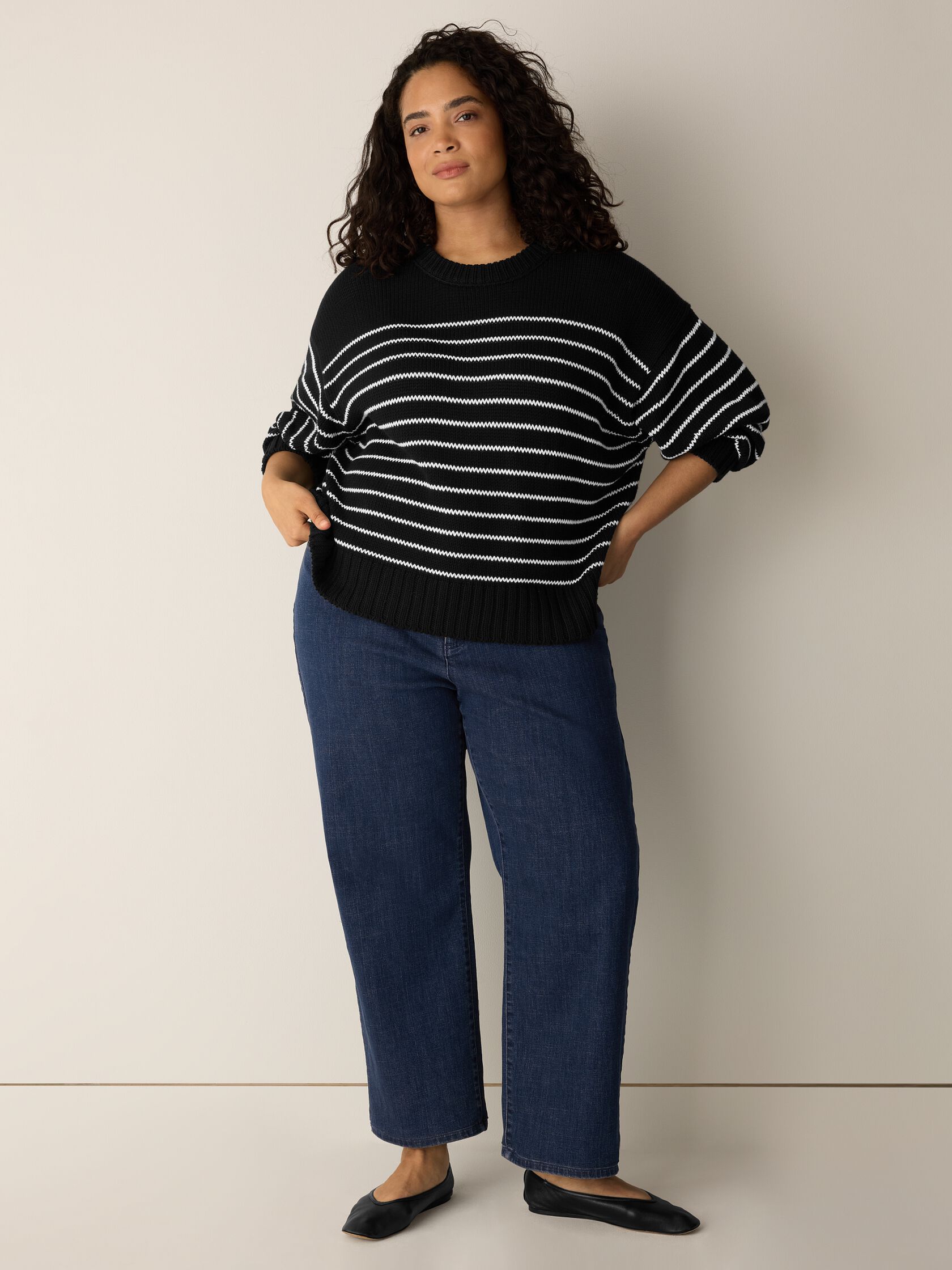 Peruvian Organic Cotton Cord Crew Neck Top