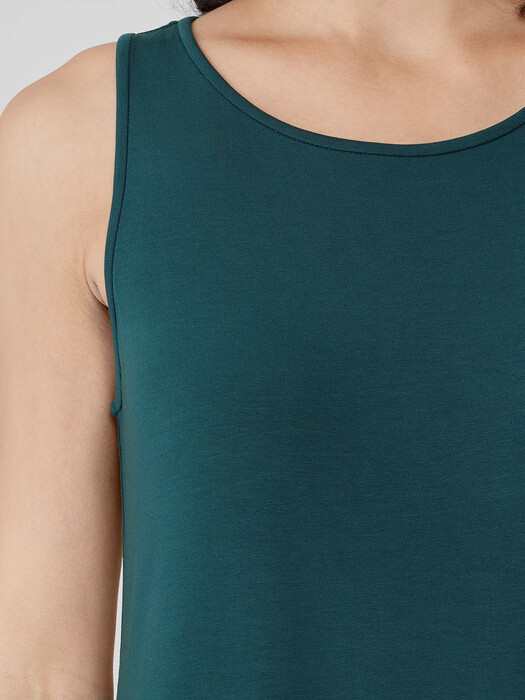 eileen fisher stretch jersey knit tank dress EILEEN FISHER Stretch-Jersey Crewneck Sleeveless Midi Dress
