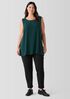 Silk Georgette Crepe Ballet Neck Long Tank