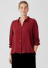 Silk Georgette Crepe Classic Collar Shirt