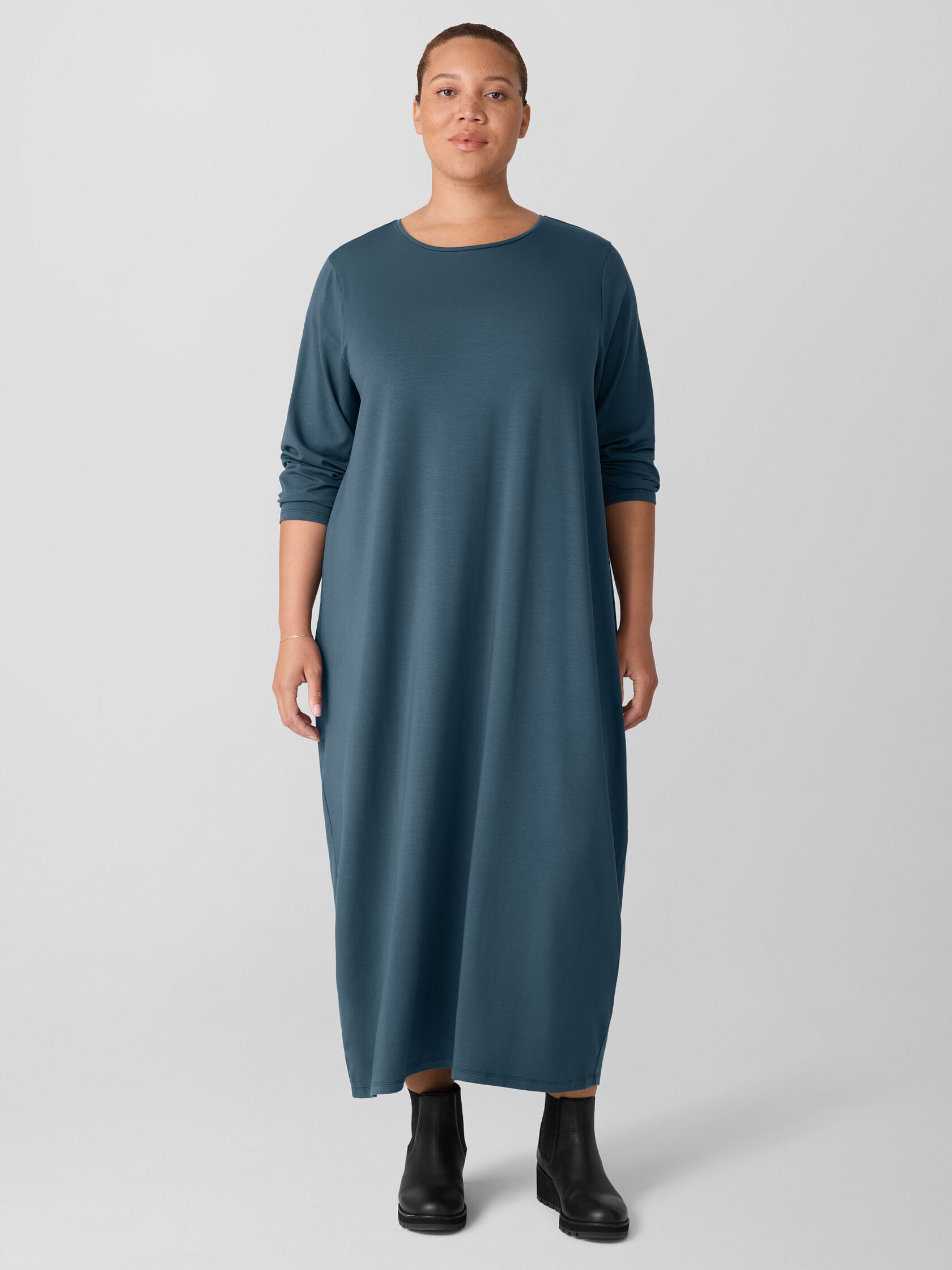 Stretch Jersey Knit Oval Dress