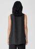 Puckered Organic Linen Mock Neck Top