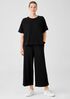 Organic Cotton Slubby Rib Knit Elbow-Sleeve Top