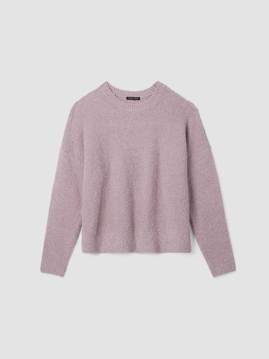 Cotton Boucle Crew Neck Box-Top