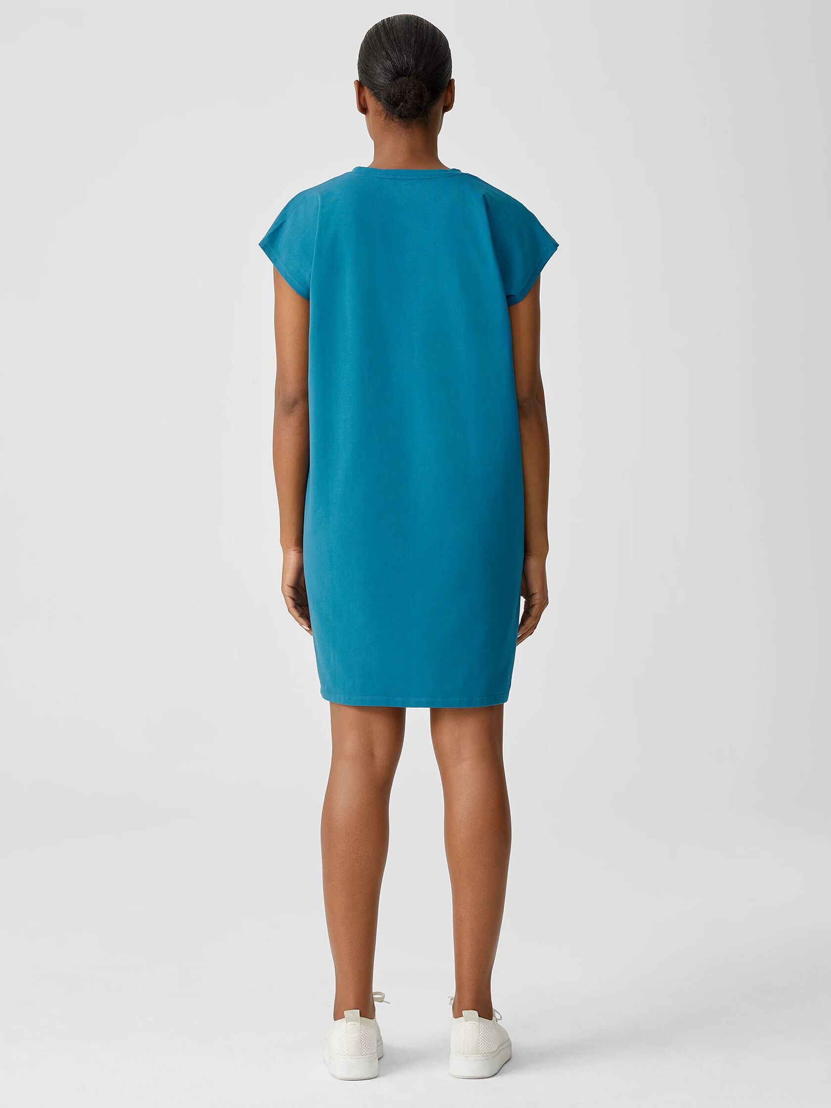 Pima Cotton Stretch Jersey V-Neck Dress