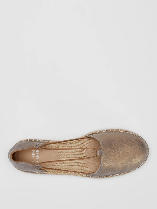 Lee Metallic Suede Espadrille Flat