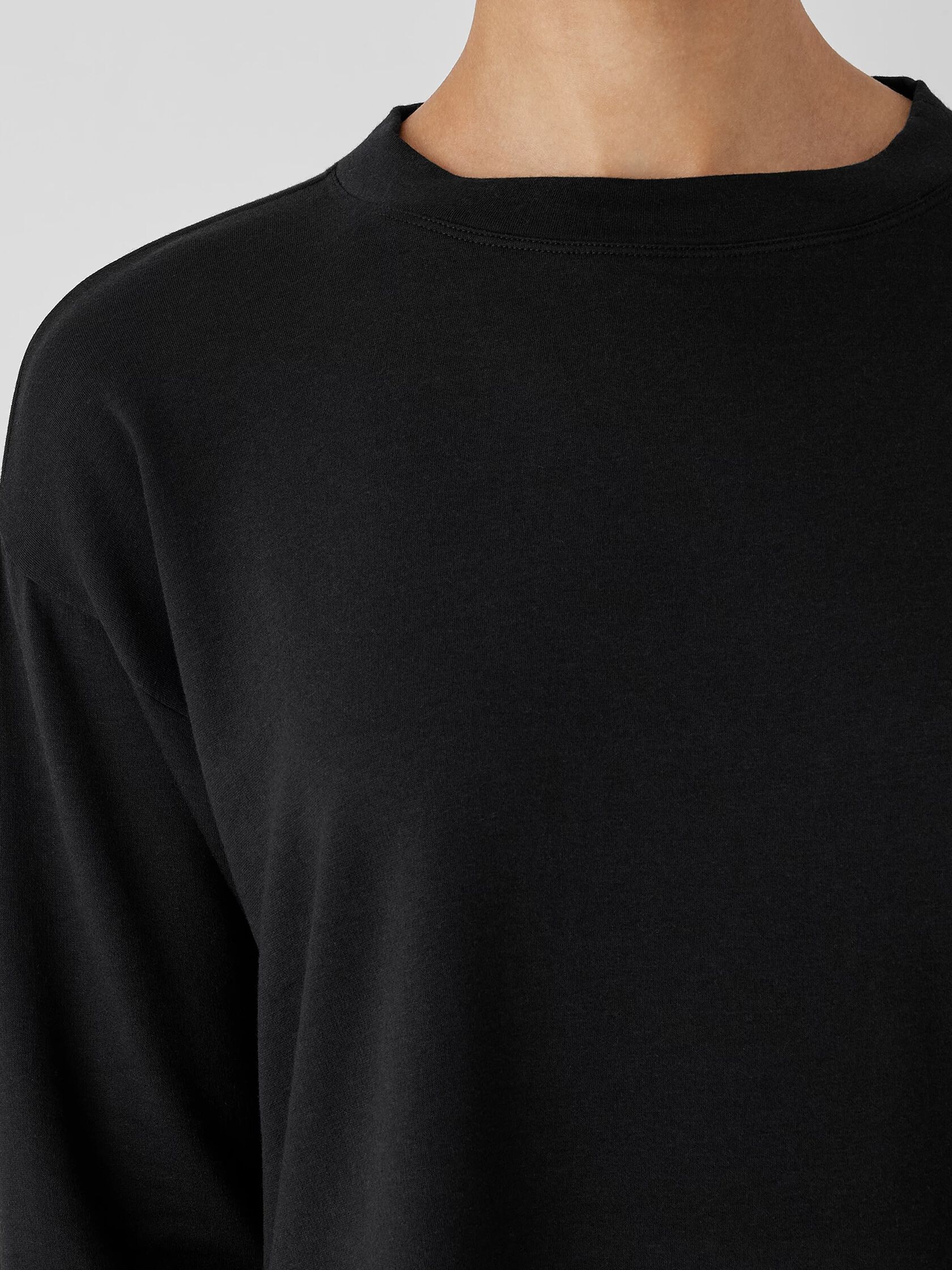 Cozy Brushed Terry Hug Crew Neck Top