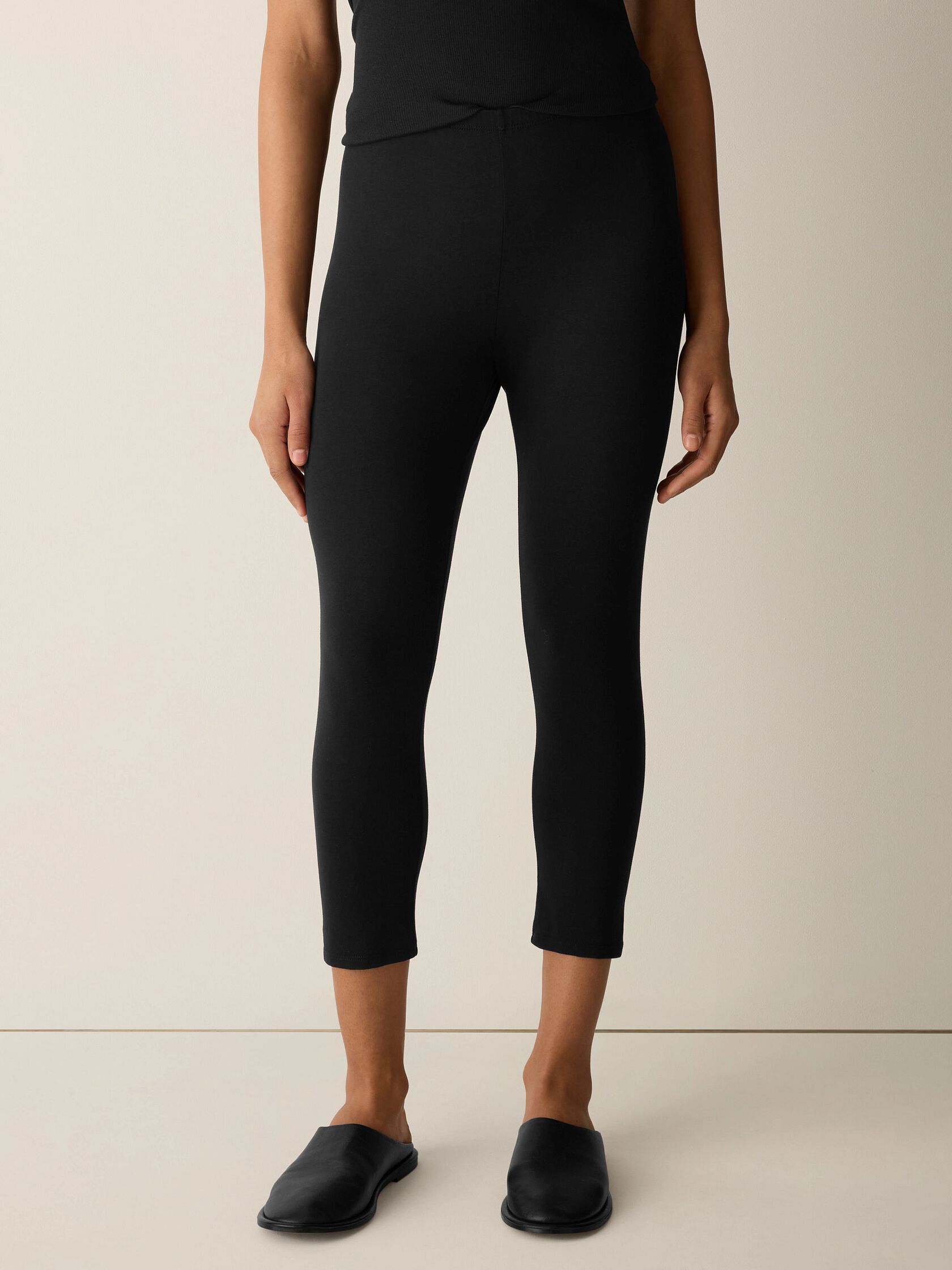 Pima Cotton Stretch Jersey Capri Leggings