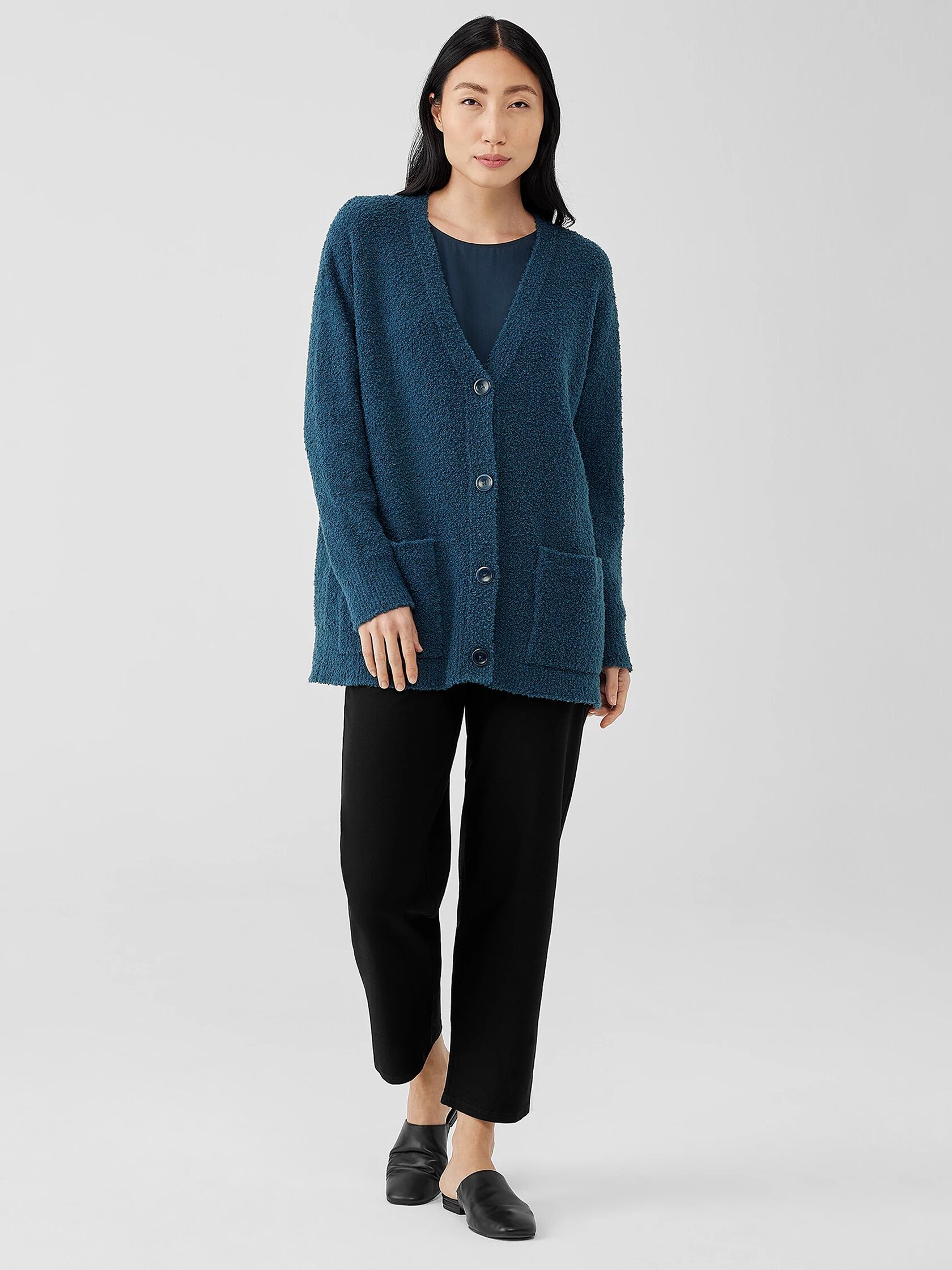 Cotton Boucle Cardigan