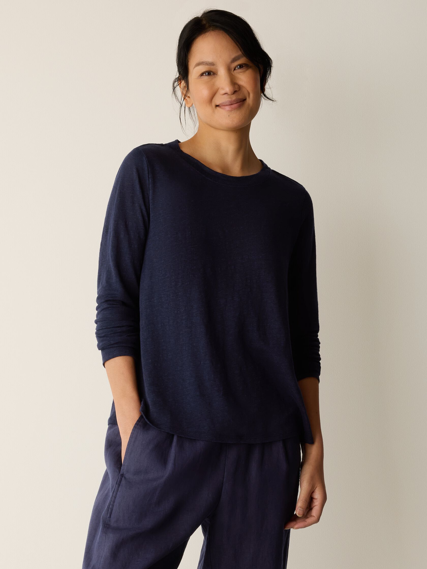 Organic Linen Jersey Long-Sleeve Tee