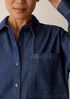 Lightweight Organic Cotton Denim Classic Collar Long Shirt