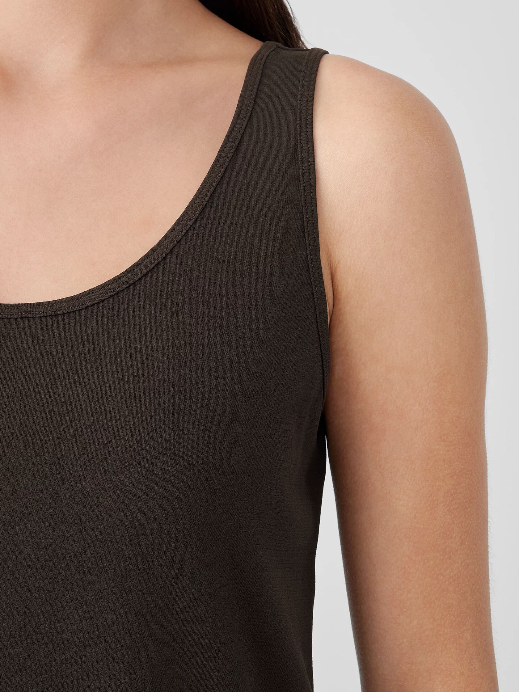 Stretch Silk Jersey Scoop Neck Tank