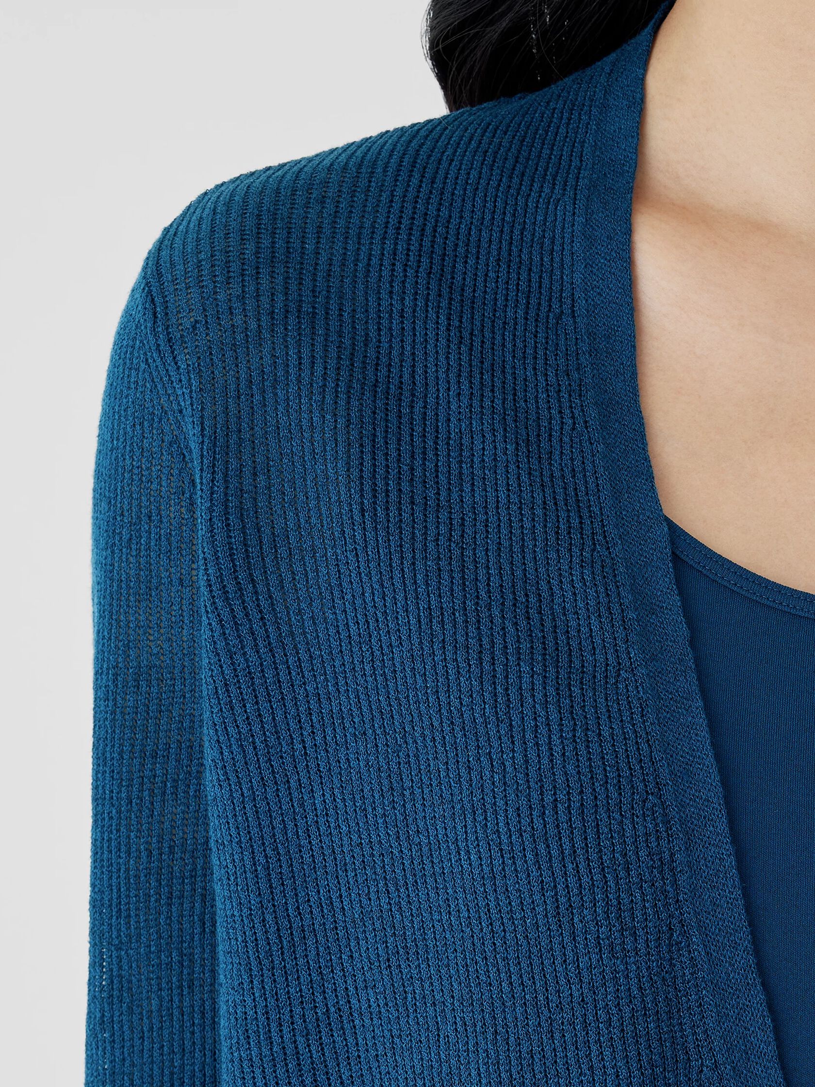 Organic Linen Cotton Airy Tuck Cropped Cardigan