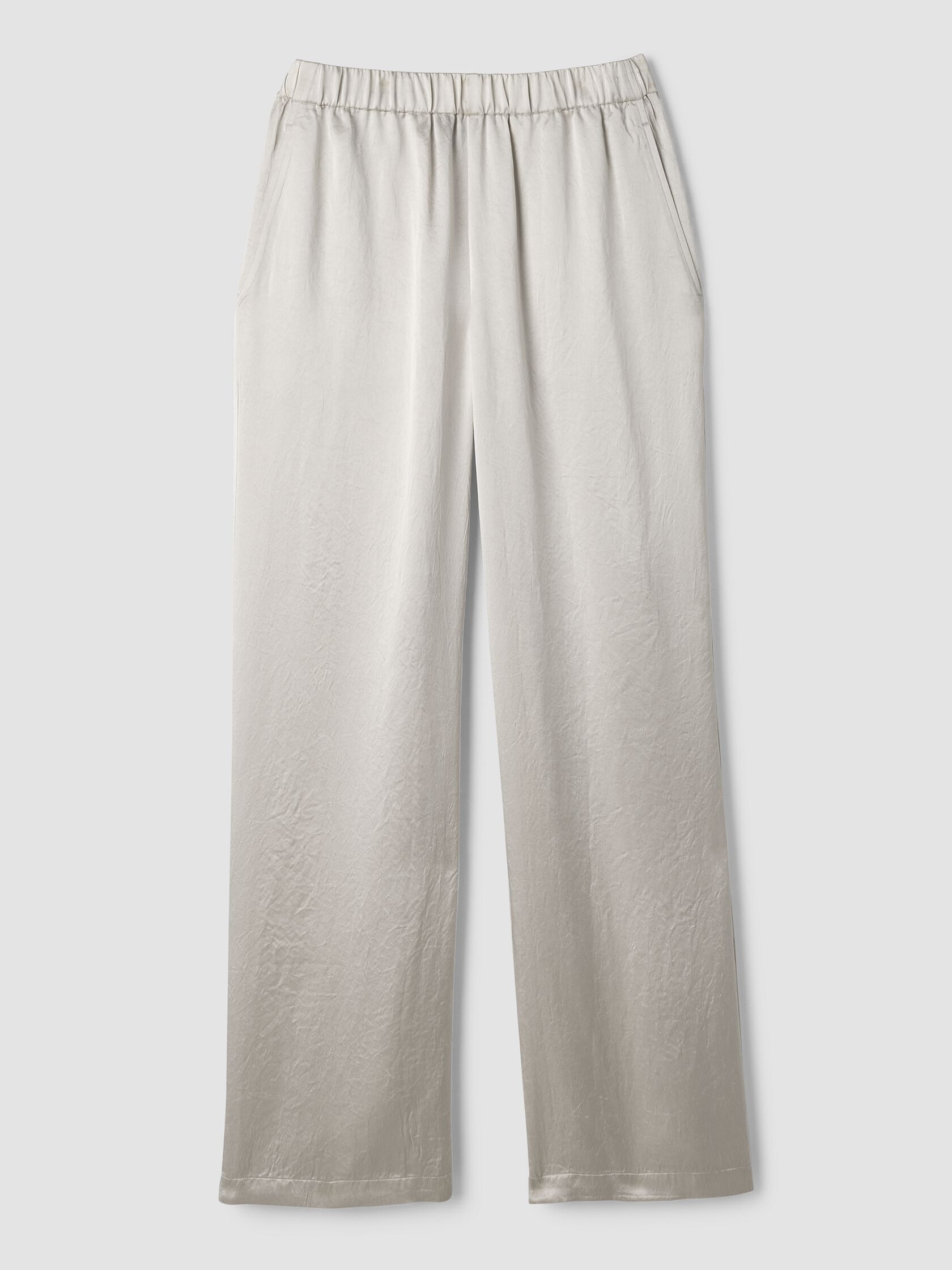 Textured Satin Straight Pant