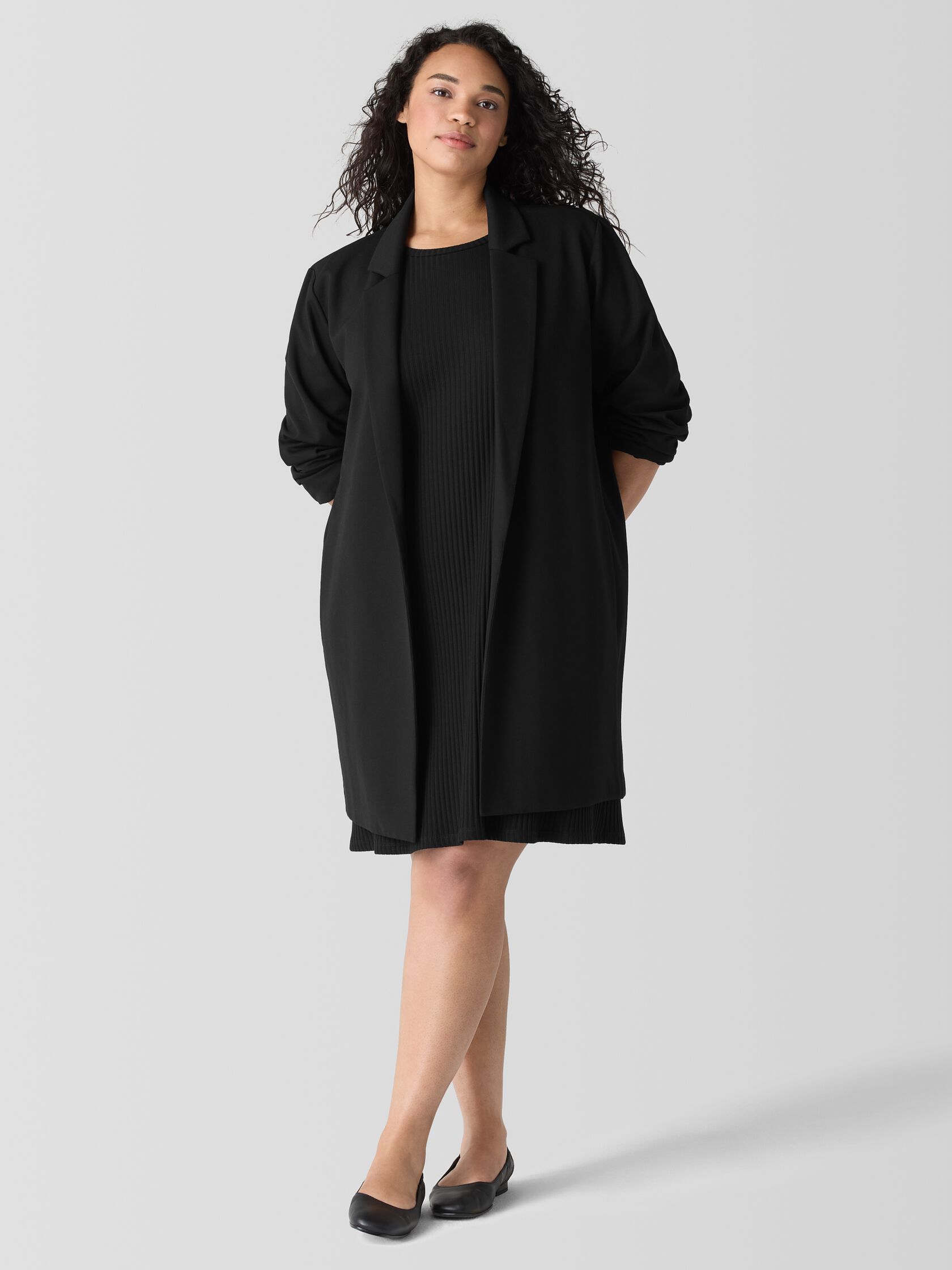 Washable Flex Ponte Long Blazer