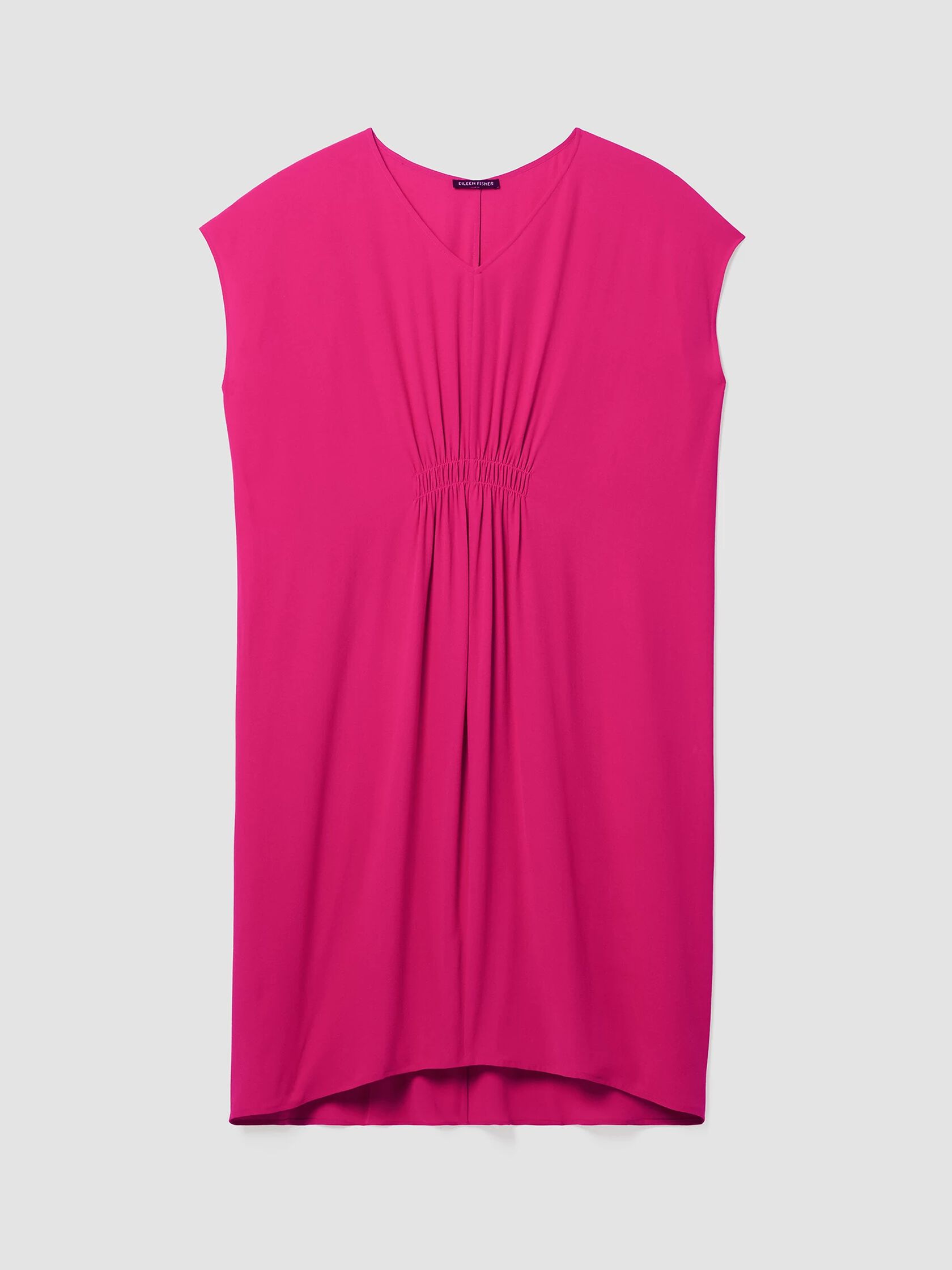 Silk Georgette Crepe V-Neck Dress