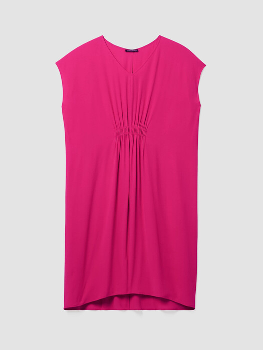 eileen fisher silk georgette crepe scoop neck dress Silk Georgette Crepe Scoop Neck Dress
