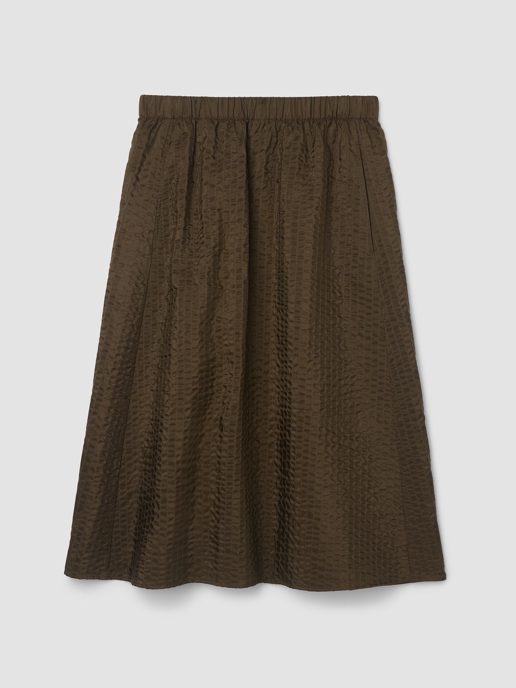 Quilted Silk A-Line Skirt