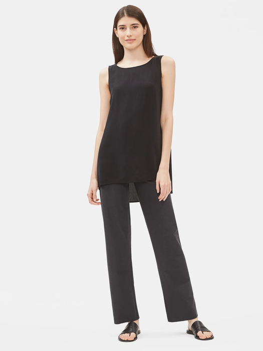 Washable Stretch Crepe Straight Pant