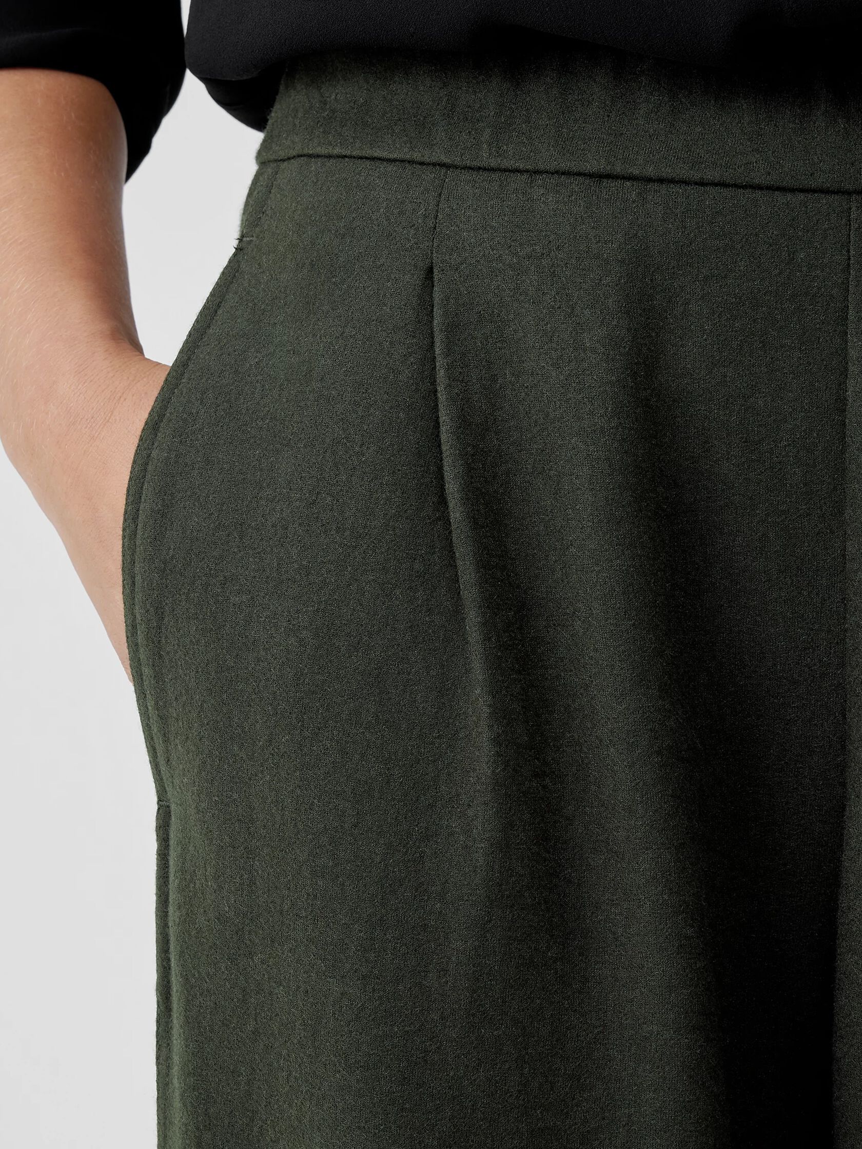 Boiled Wool Jersey Pleated Lantern Pant