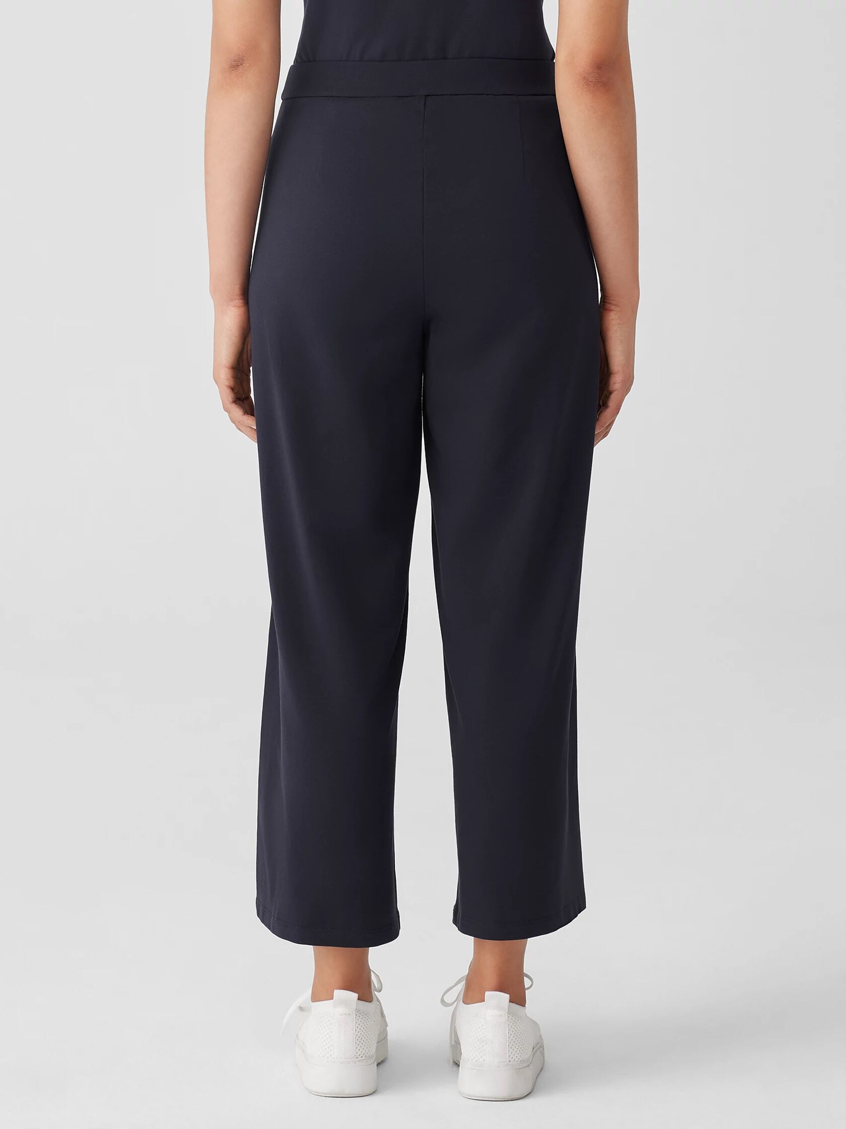 Pima Cotton Stretch Jersey Wide-Leg Pant