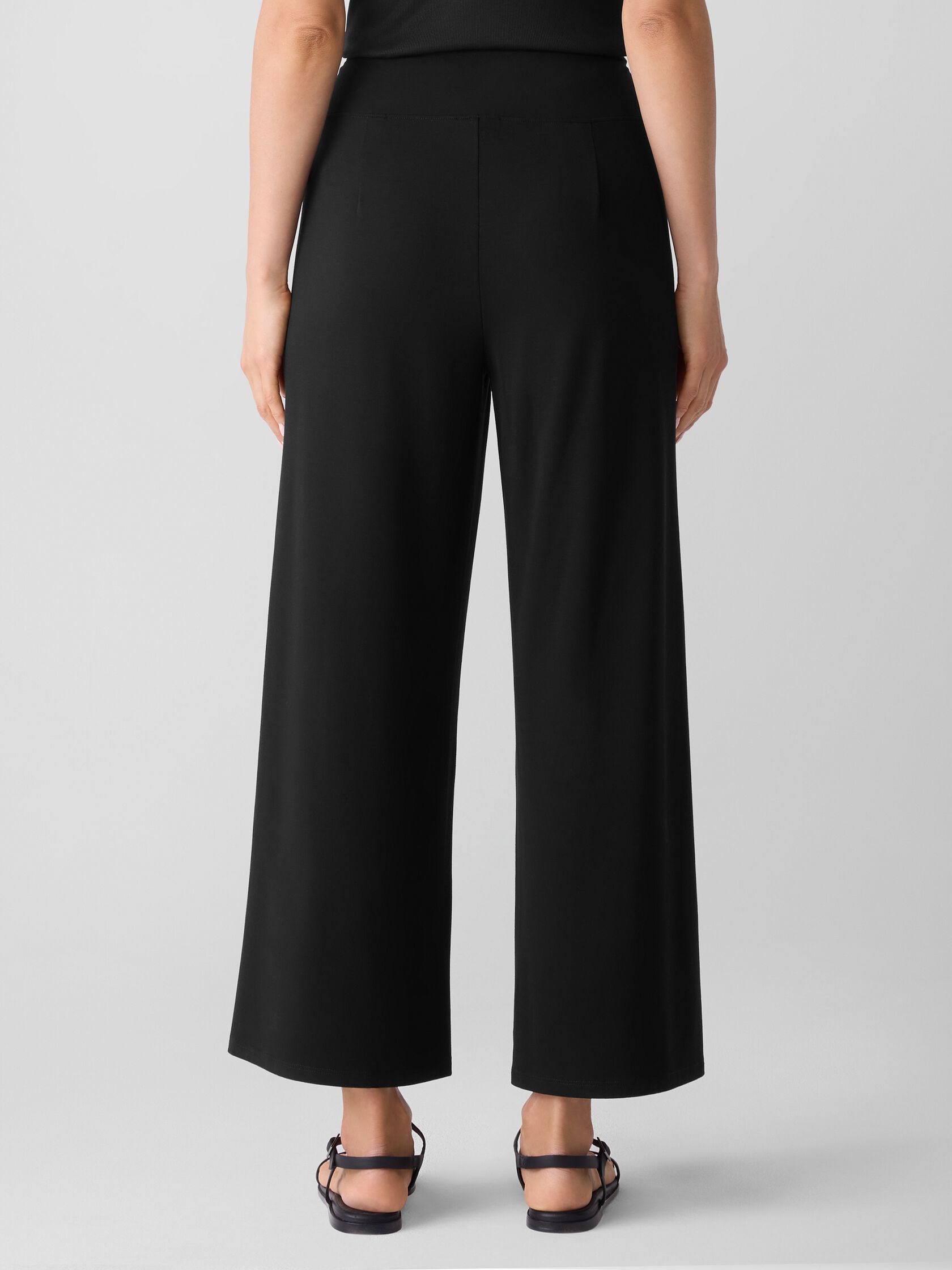 Stretch Jersey Knit Wide-Leg Pant