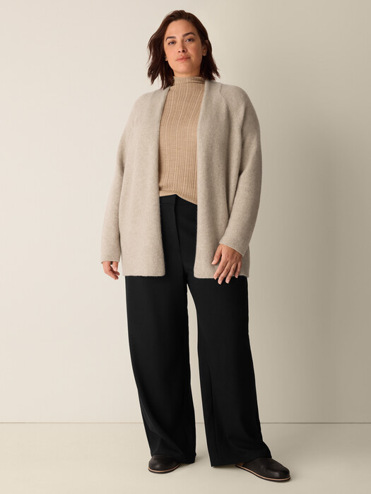 Stretch Wool Crepe Wide-Leg Trouser