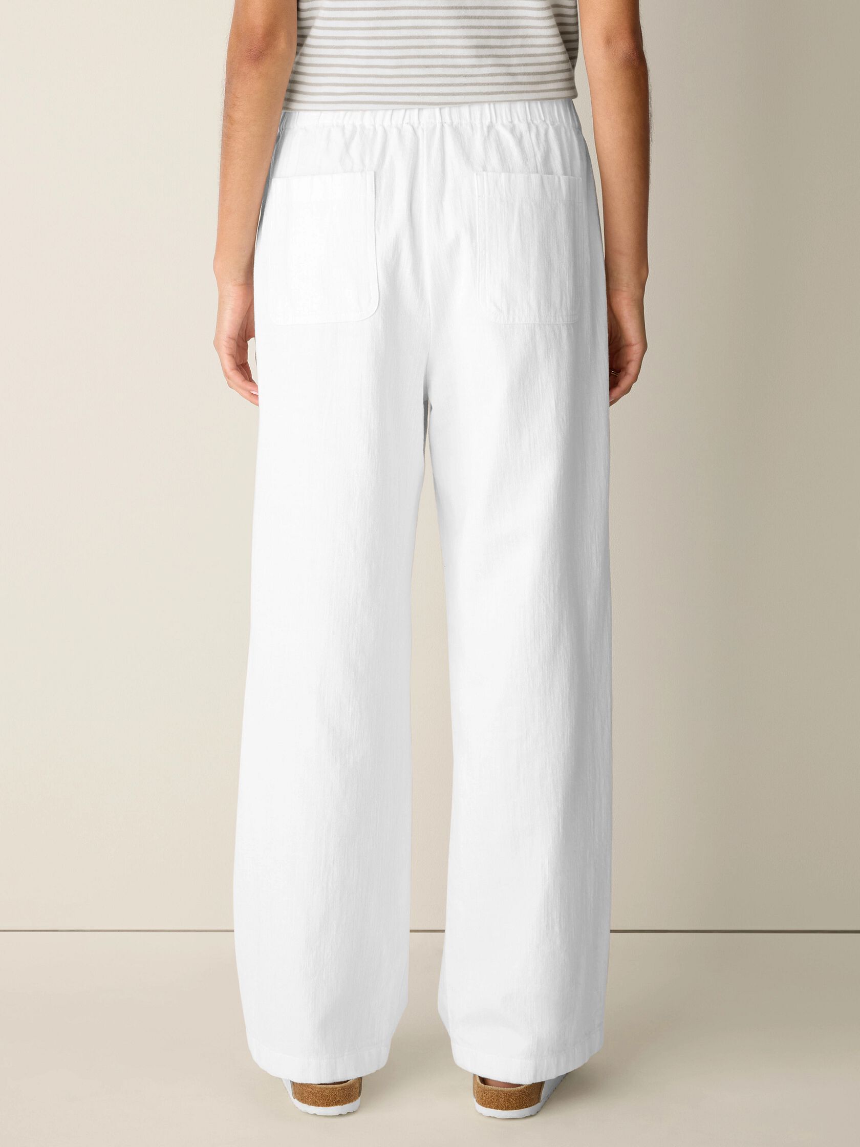 Slubby Organic Cotton Linen Full-Length Straight Pant